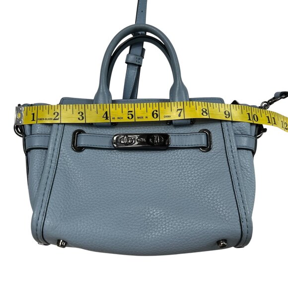 Coach NWOT Swagger Top Handle Crossbody Pebbled Leather Cloud Blue - Picture 7 of 16